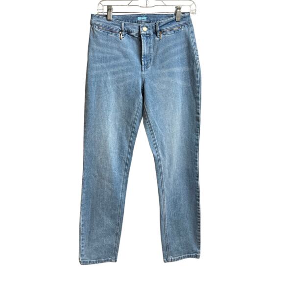 J. McLaughlin Stretch Denim Jeans Light Wash Zip Pockets - Picture 1 of 10